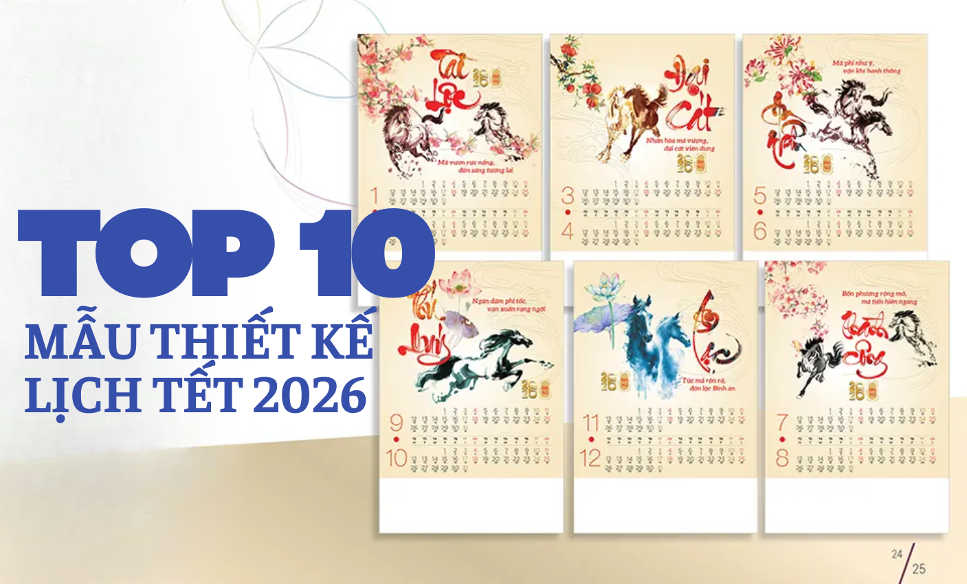 TOP 10 mẫu thiết kế lịch Tết 2026: Sáng tạo bứt phá, đáng sưu tầm